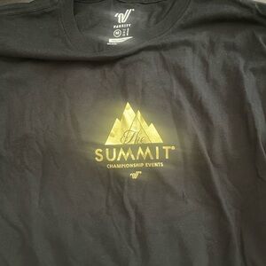 Varsity Summit long sleeve shirt with gold metallic logo